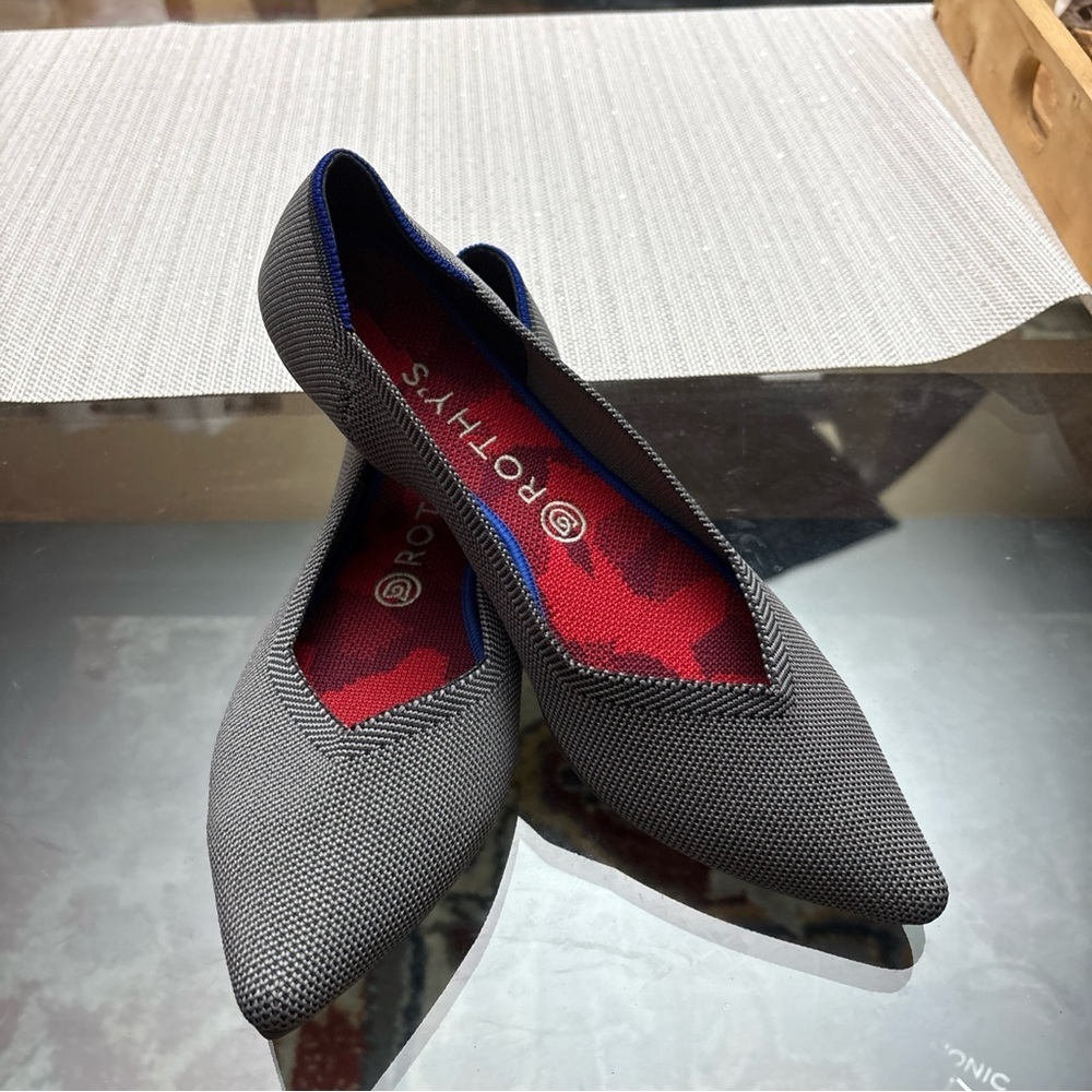 Rothy's Gray Knit Flats with Blue Trim, never  used! Size 10.5 - Picture 10 of 10
